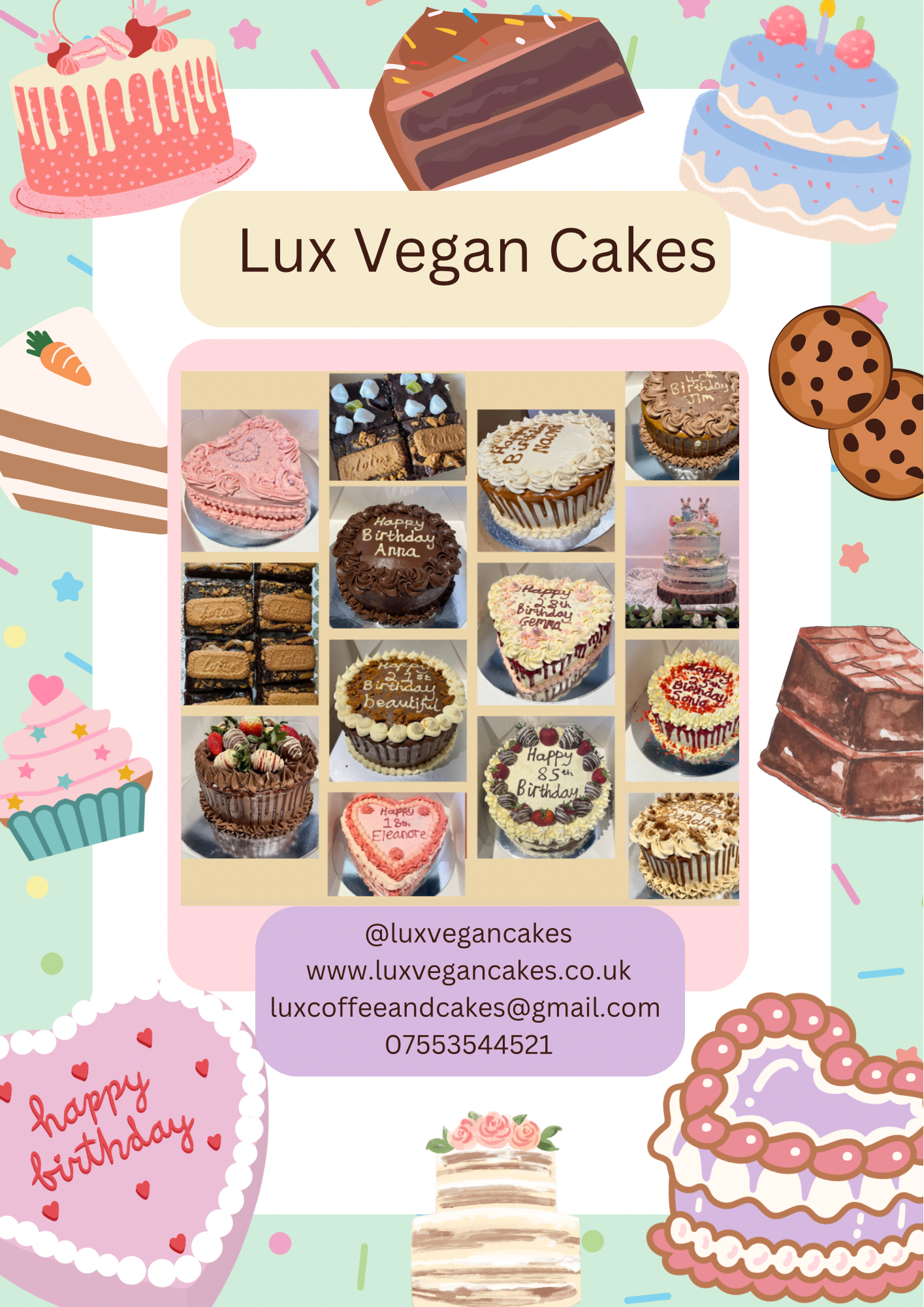 Custom made vegan cakes