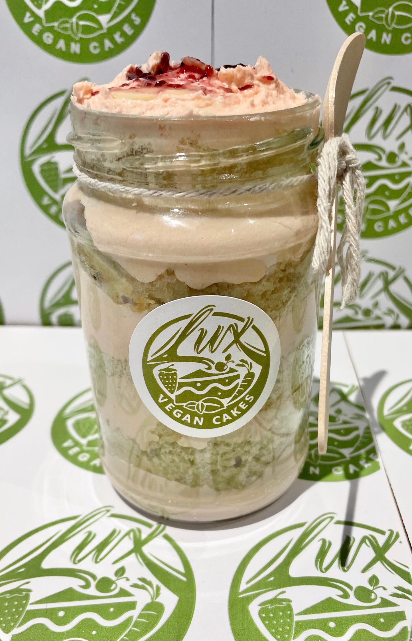 Cherry Bakewell cake jar