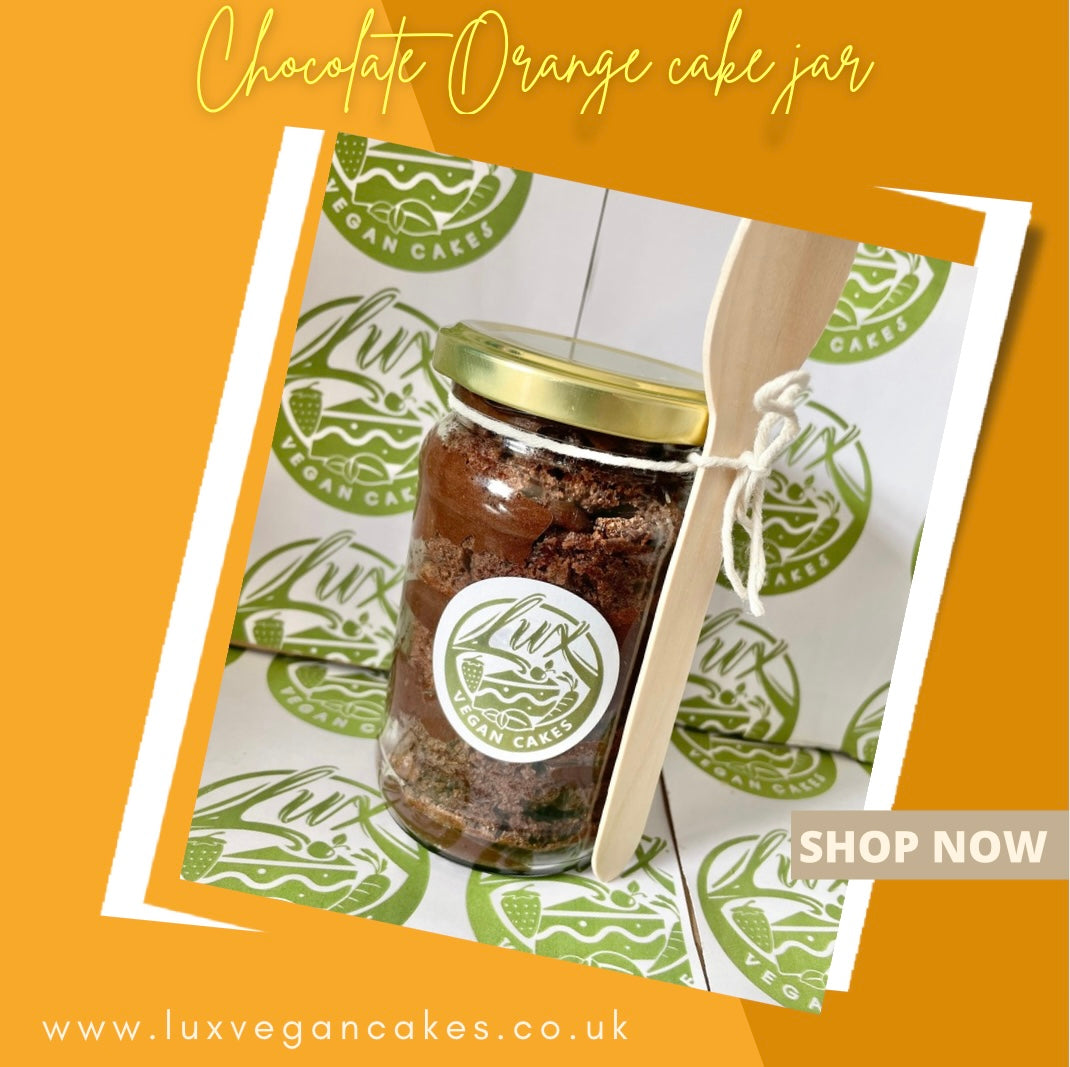 Vegan chocolate orange sponge Medium Cake Jars