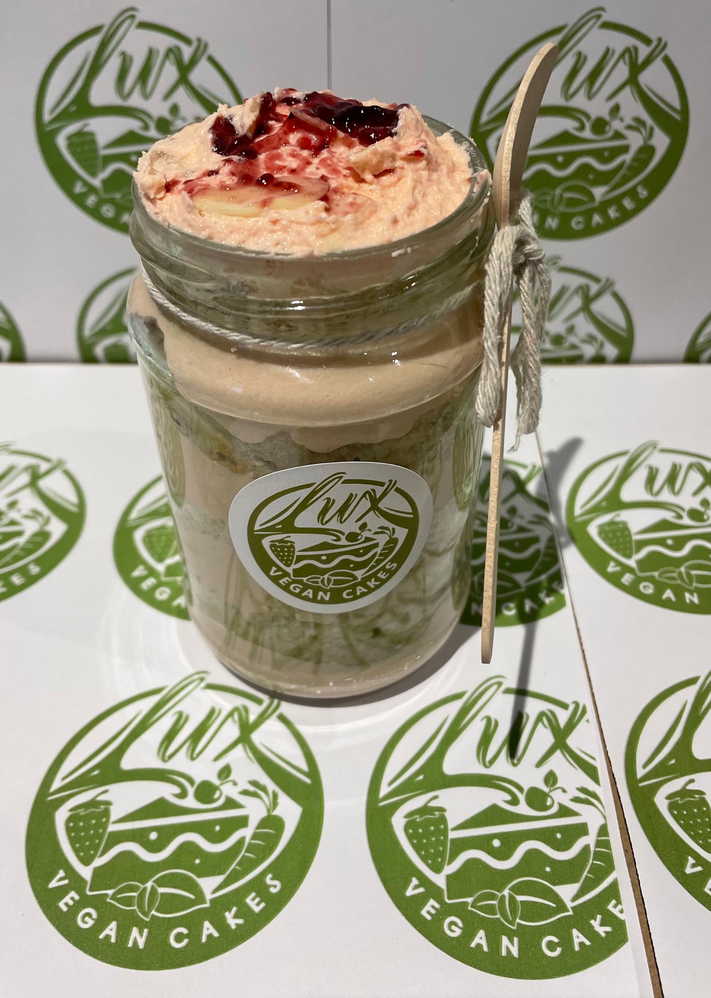 Cherry Bakewell cake jar