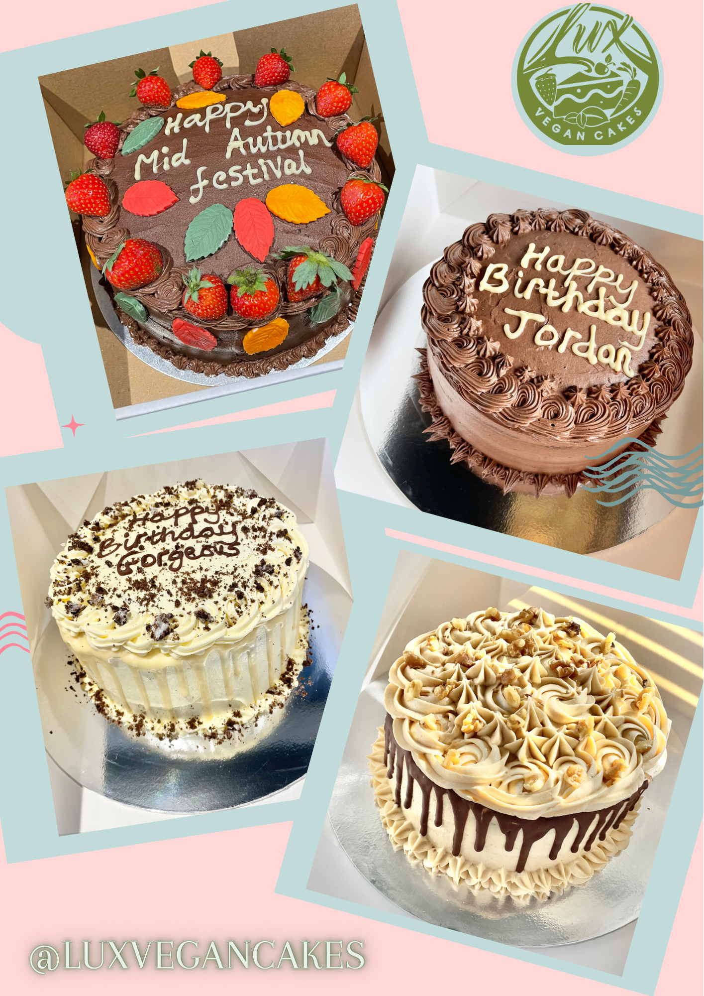Custom made vegan cakes