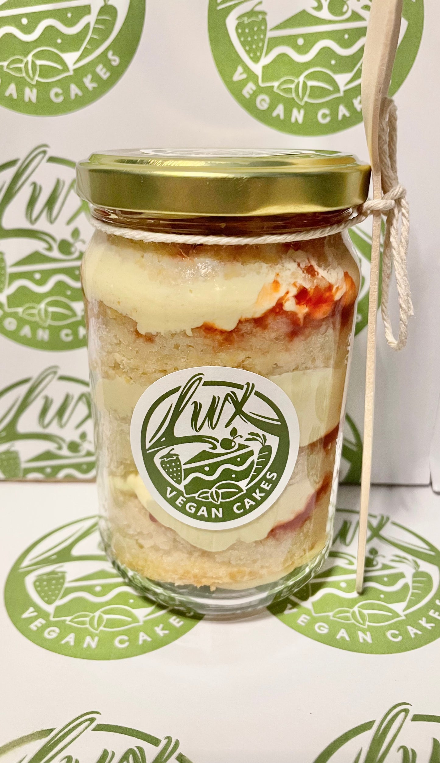 Gluten free Vegan Victoria sponge Medium Cake Jars