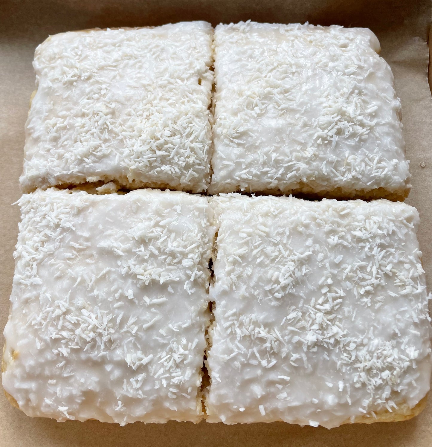Coconut blondie cakes