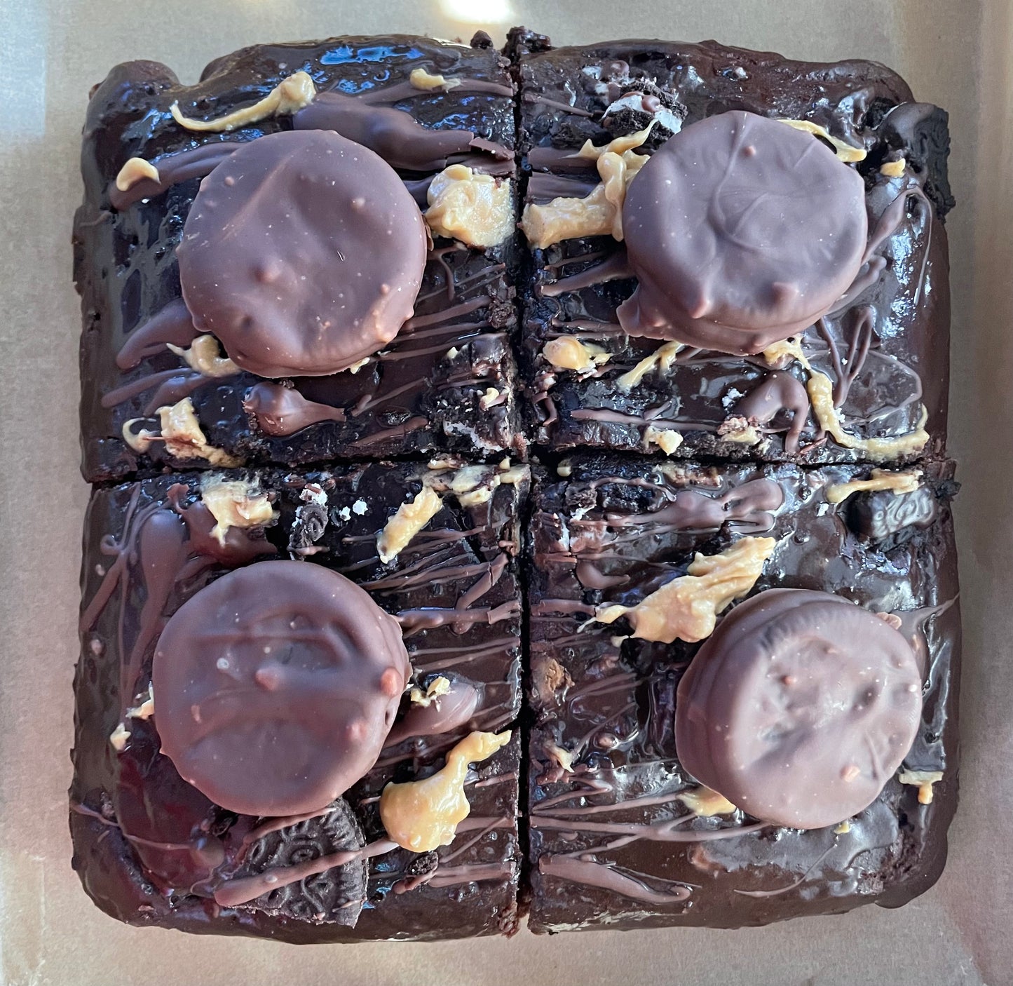 Peanut butter Oreo chocolate brownies