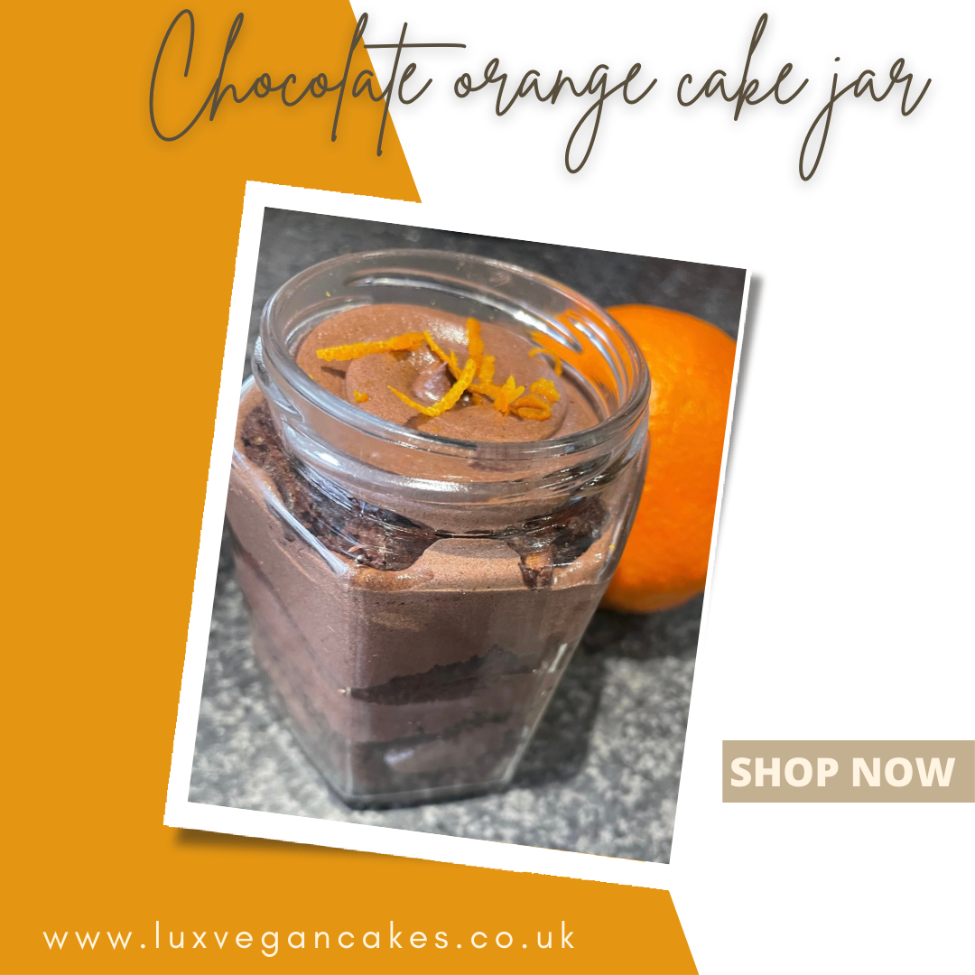 Vegan chocolate orange sponge Medium Cake Jars