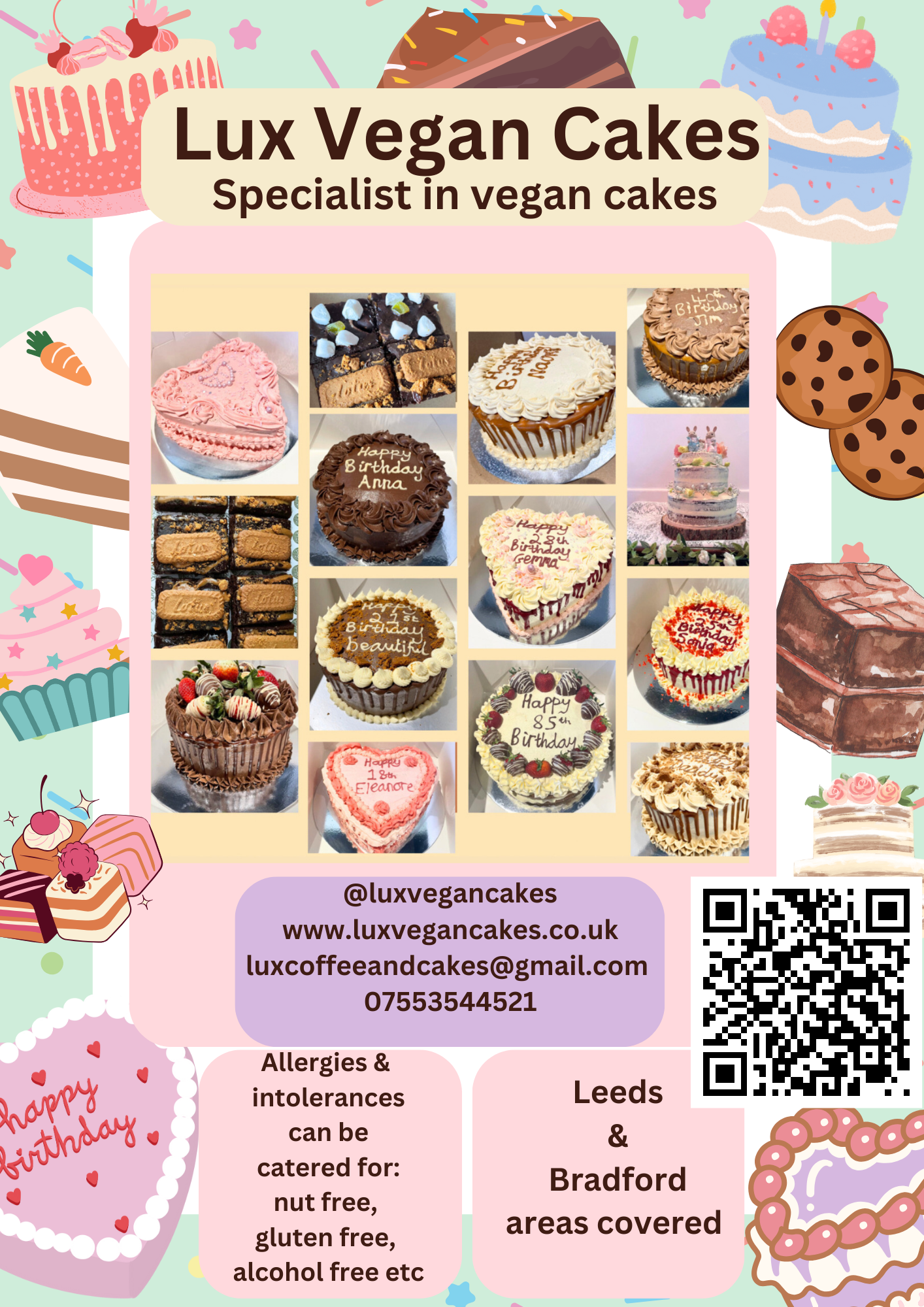 Custom made vegan cakes