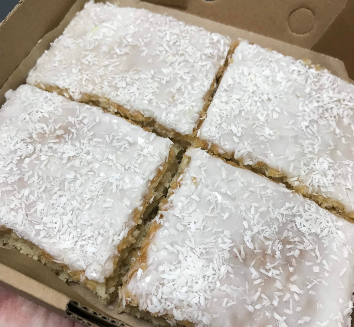 Coconut blondie cakes