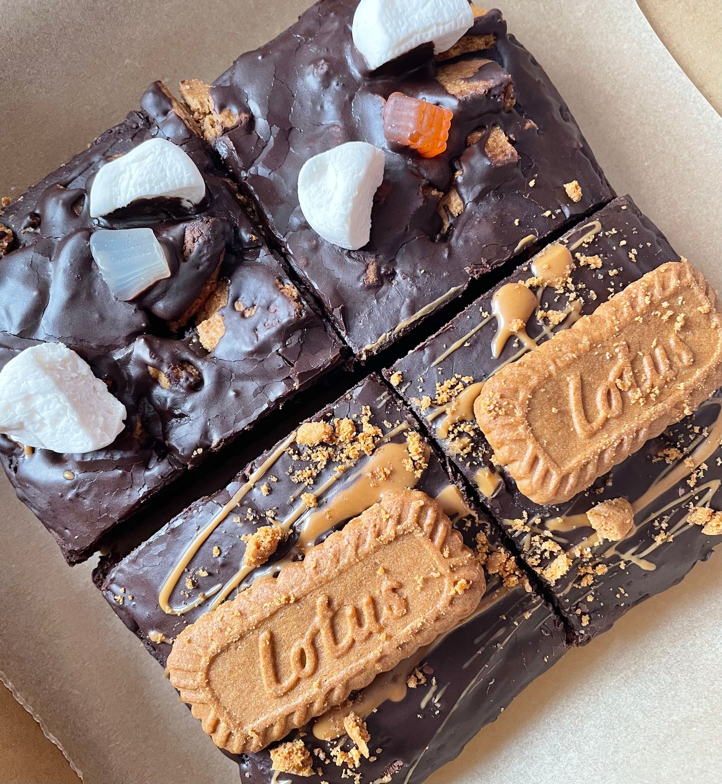 Rocky Road and Biscoff Brownies