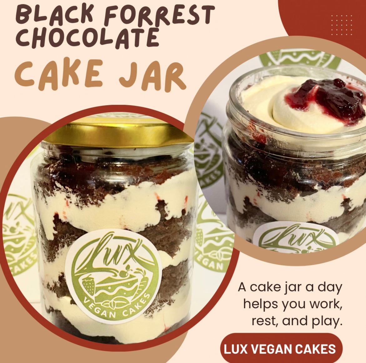 Black Forrest cherry Medium Cake Jars