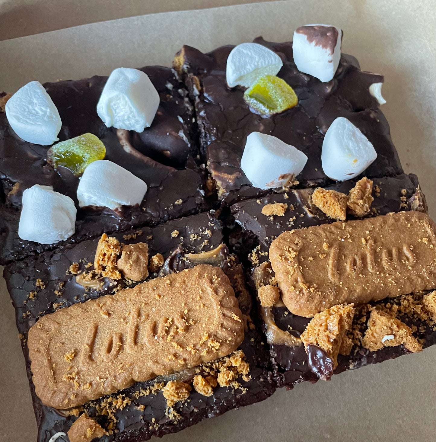 Rocky Road and Biscoff Brownies